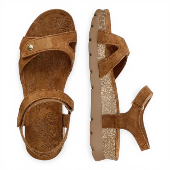 Panama Jack Women's Wedge Bark Brown Suede Leather Platform Sandals -  Sulia B26