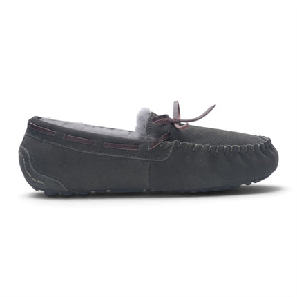 Women's Olive Green Genuine Sheepskin Moccasin Winter Slippers - Aspen