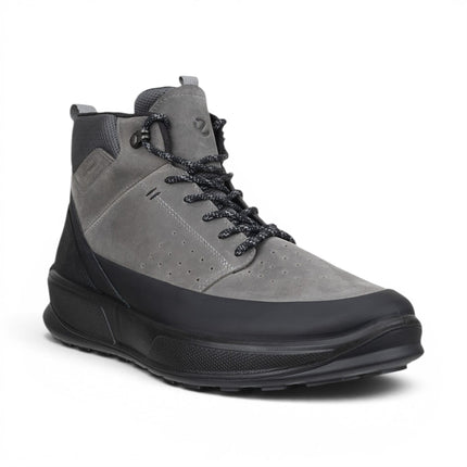 Ecco Men's Waterproof Black Grey Leather Outdoor Walking Boots - Byway 2.0