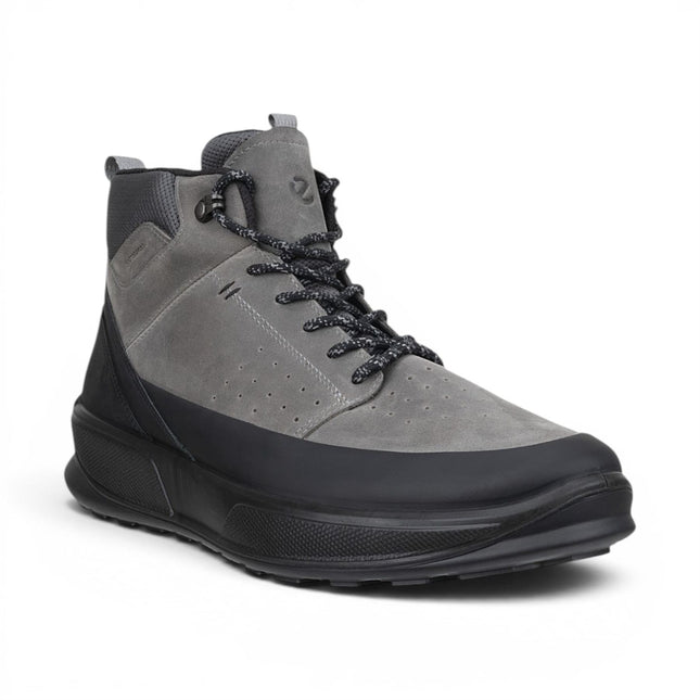 Ecco Men's Waterproof Black Grey Leather Outdoor Walking Boots - Byway 2.0