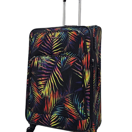 Lightweight Print Suitcases 8 Wheel Luggage Travel Soft Bags Set