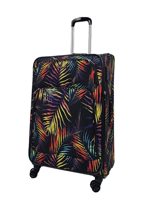 Lightweight Print Suitcases 8 Wheel Luggage Travel Soft Bags Set