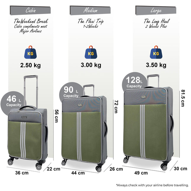 Lightweight  Soft Suitcases 4 Wheel Luggage Travel Bag