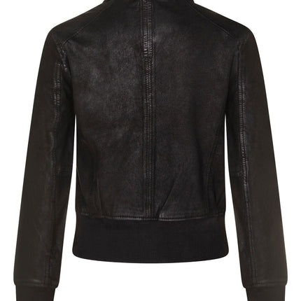 Womens Leather MA-1 Varsity Jacket-Ann Arbor