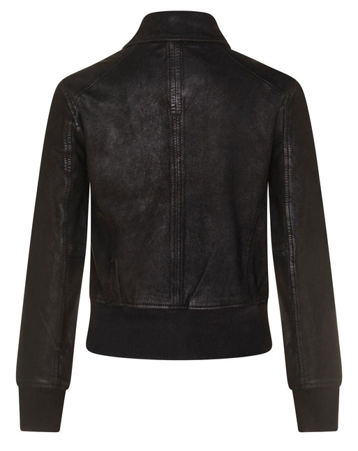Womens Leather MA-1 Varsity Jacket-Ann Arbor