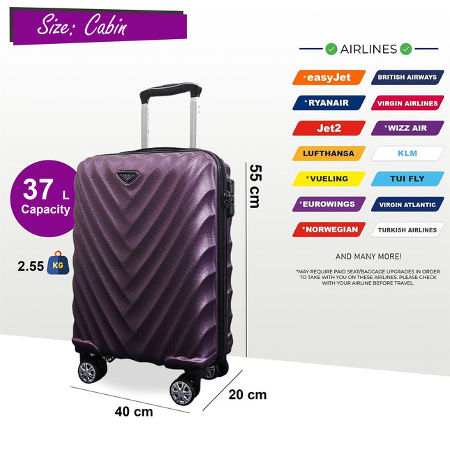 Strong Hard shell Suitcase 4 Wheel ABS Lightweight Cabin Luggage