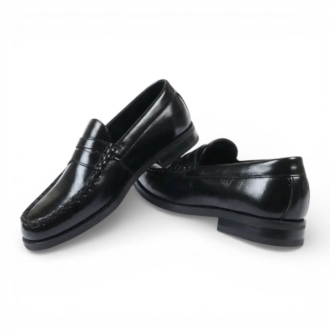 Mens Black PU Leather Formal Dress Penny Loafers Casual Shoes