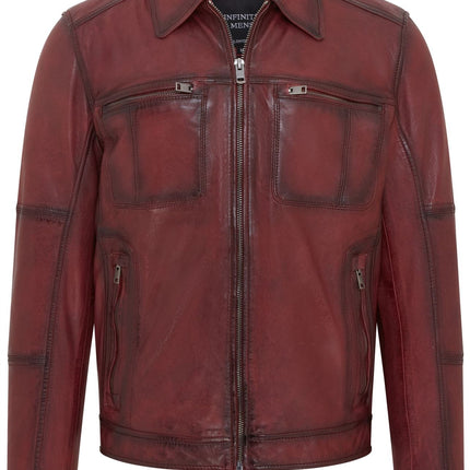 Men's Vintage Classic Short Soft Leather Biker Jacket