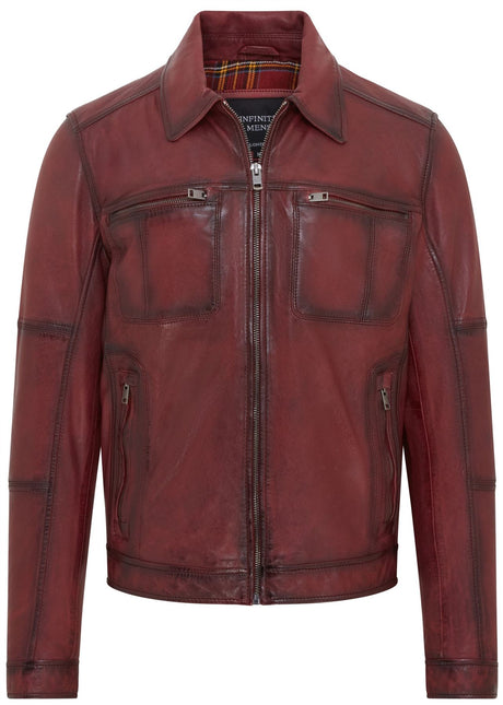 Men's Vintage Classic Short Soft Leather Biker Jacket
