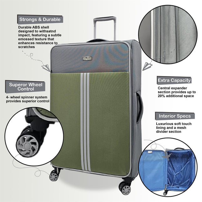 Lightweight Cabin 4 Wheel Soft Luggage Travel Bag