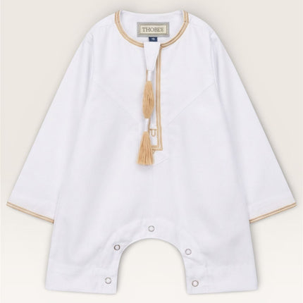 Baby Boys Ramadan White Moroccan Thobe Robe Emirati Eid Jubba- B-TT003