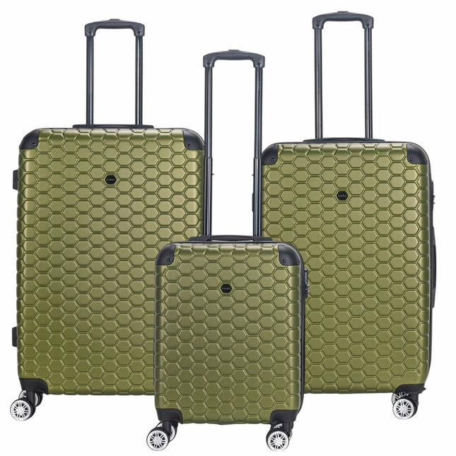 Hard Shell ABS 8 Wheel Luggage Travel Cabin Holiday Bags Suitcase Set