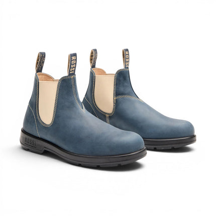 Rossi 404 Storm Blue Leather Outdoor Chelsea Boots - Spinifex