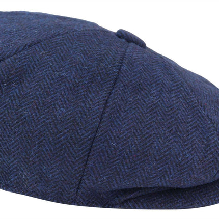 Mens Peaky Blinders Tweed Gatsby Flat Baker Hat With Razor Blade
