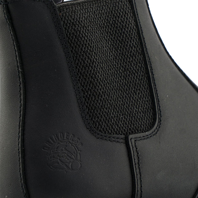 Grinders Unisex Black Chelsea Acs Leather Ankle Slip On Boots