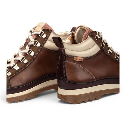 Pikolinos Women's Brown Leather Trainers Sneaker Winter Lace-up Boots - Vigo