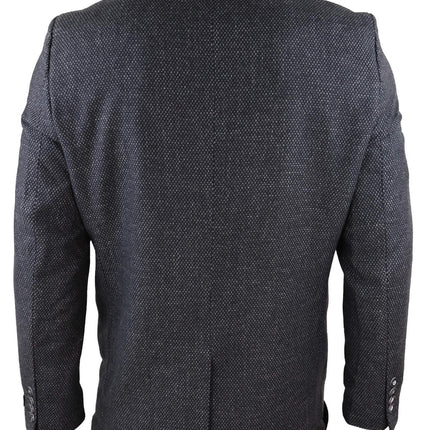 Men's 3 Piece Black Herringbone Tweed Suit