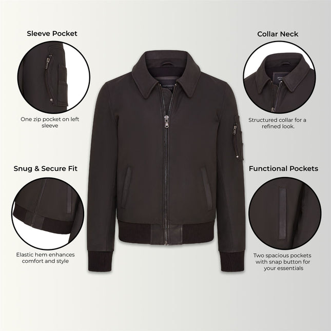 Men's A2 US Airforce Cowhide Aniline Leather Bomber Jacket