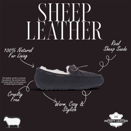 Women's Brown Genuine Sheepskin Moccasin Winter Slippers - Aspen