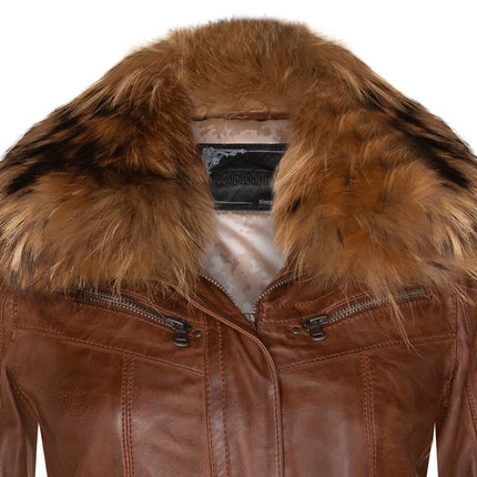Womens Leather Parker Jacket-Arvada