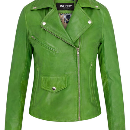 Women's Classic Brando Biker Leather Jacket - Broome