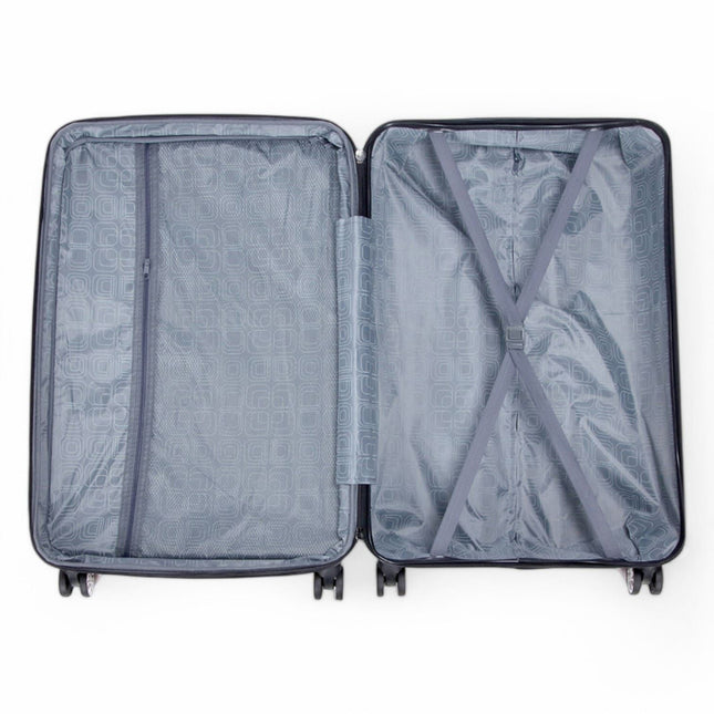Strong Expandable Hard Shell 8 Wheel Suitcase Set Print Luggage Cabin Travel Bag