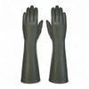 Womens Long Olive Green Italian Leather Winter Soft Wool Lining Gloves