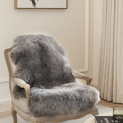 Genuine Mushroom Sheepskin Natural Silky Soft Fluffy Real Wool Rug