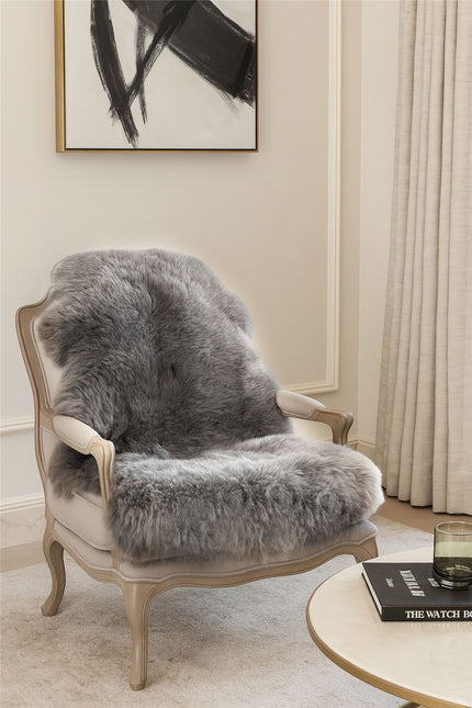 Genuine Mushroom Sheepskin Natural Silky Soft Fluffy Real Wool Rug