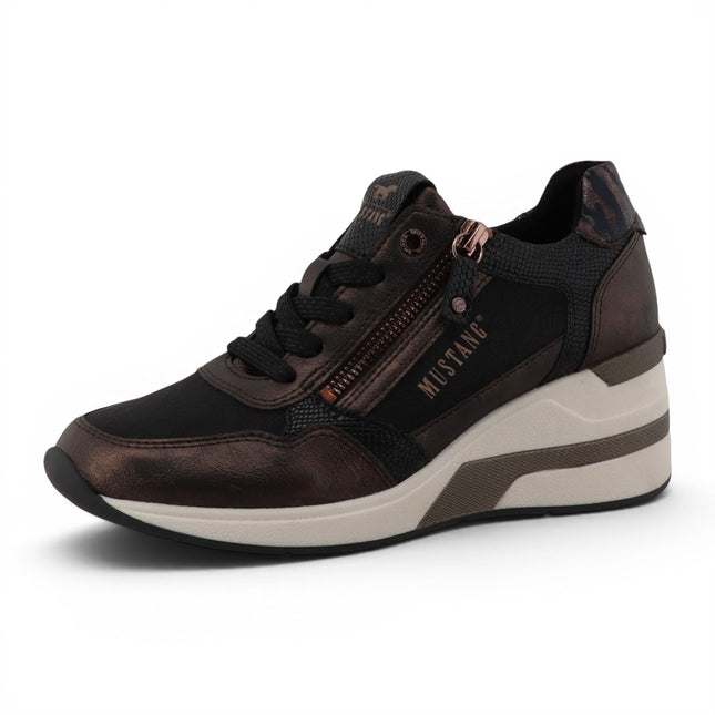Mustang Women's Black Platform Sneaker Trainer Casual Shoes - M0872003