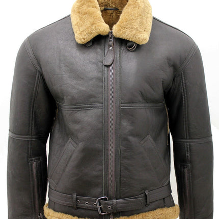 Mens RAF Sheepskin Leather Aviator Jacket-Colchester