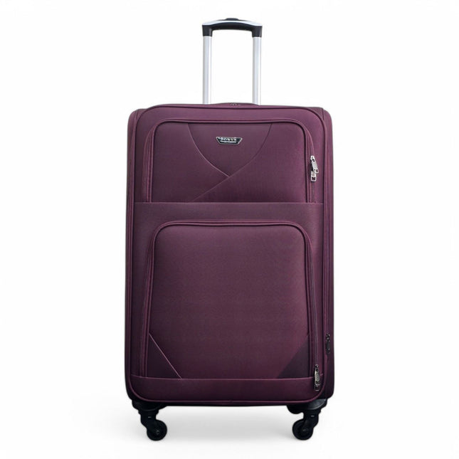 Soft Shell Lightweight Nylon Suitcase Set 4 Wheel Travel Case Holiday Bags
