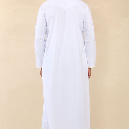 Men's Omani Eid White Thobe  Saudi Emirati Jubba Robe