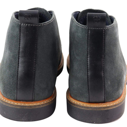 Mens Grey Suede Lace Up Chukka Boots