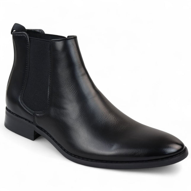 Men's Black Chelsea Slip-On Office Ankle Boots