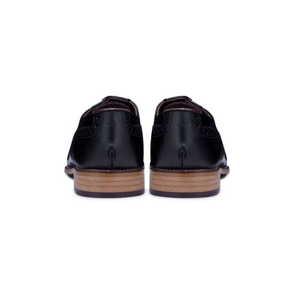 Mens Classic Oxford Black Leather Gatsby Brogue Shoes