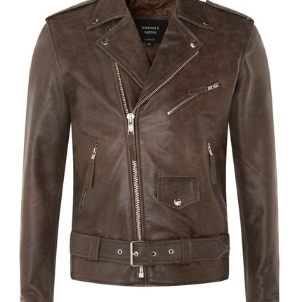Mens Cow-Hide Black Brando Jacket -Venice