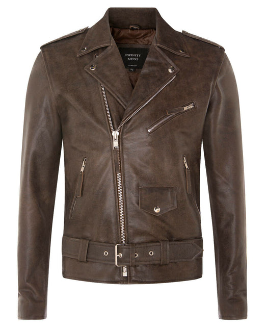 Mens Cow-Hide Black Brando Jacket -Venice