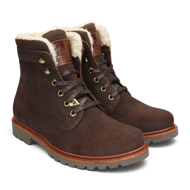 Panama Jack Men's Brown Leather Waterproof Lace-Up Ankle Boots - P03-Aviator C41