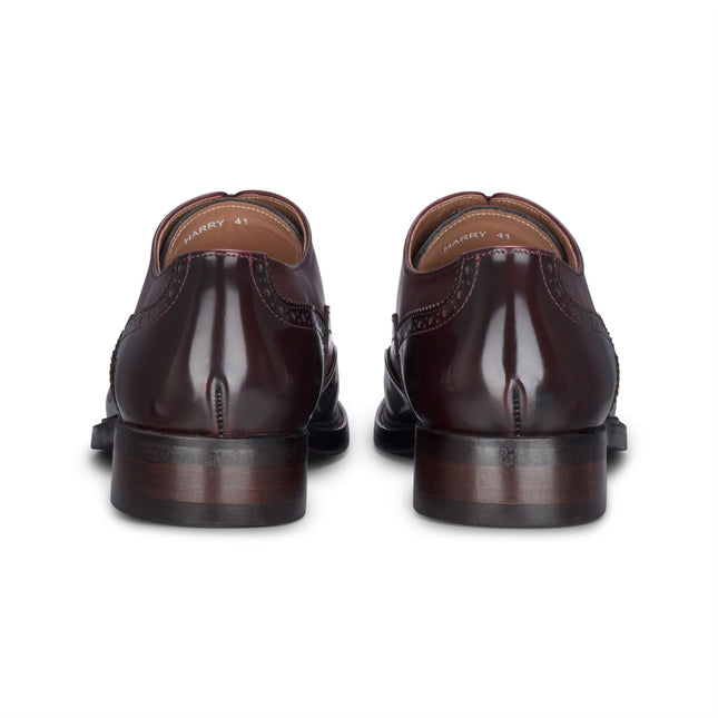 Justin Reess Men's Wine Patent Leather Brogue Formal Shoes - Harry