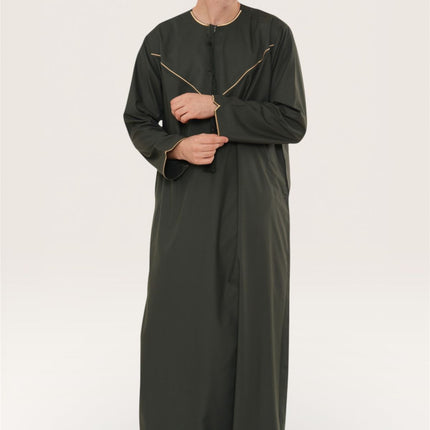 Men's Ramadan Green Moroccan Jubba Robe Djellaba Eid Thobe - TT-007