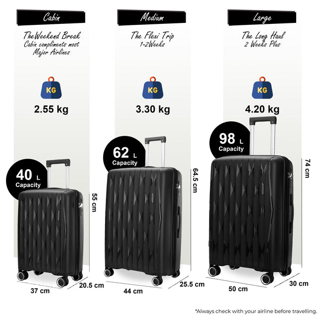 Hard Shell Suitcase Cabin TSA Luggage Travel Set