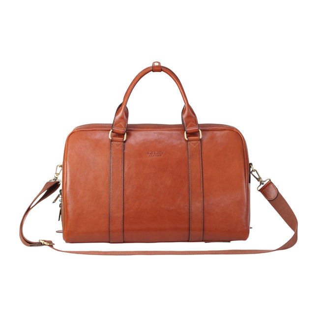 Vintage Genuine Leather Tan Holdall Duffle Gym Travel Bag - Atlas