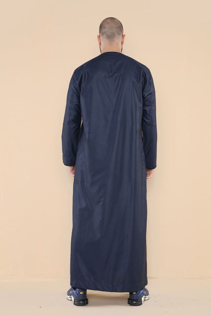 Mens Navy Thobe Jubba Saudi Islamic Arab Eid Emirati Kaftan Jubbah Tassel Robe