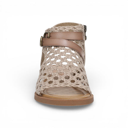 Blowfish Malibu Womens Golden Beige Weave Micro Wedge Sandals - Anuella