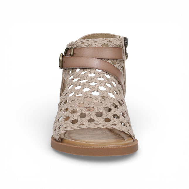 Blowfish Malibu Womens Golden Beige Weave Micro Wedge Sandals - Anuella