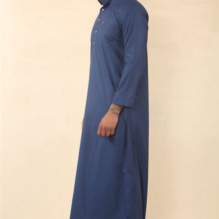 Men's Blue Thobe Arab Saudi Emirati Islamic Clothing Jubba Robe