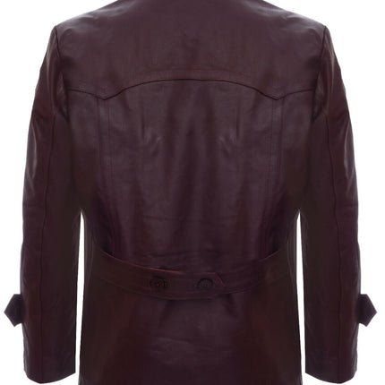 Mens Cowhide Leather Peacoat-Krakaw