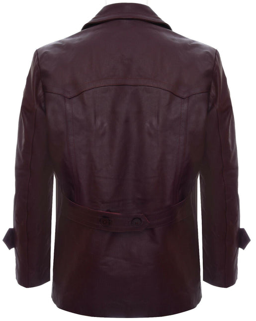 Mens Cowhide Leather Peacoat-Krakaw