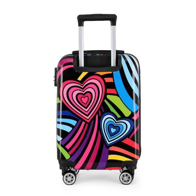 Hard Shell Printed Cabin Suitcase 35 x 23.5 x 56 cm Luggage Suitable for Easyjet, Ryanair, Wizzair